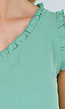 Groene Mouwloze Top met V-Hals en Volants