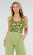 Groene Pailletten Haltertop met Open Rug