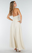 Beige Maxi Halter Set met Geknoopte Top