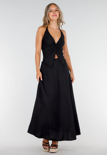 Zwarte V-Hals Maxi Set