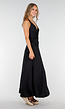 Zwarte Maxi Set met V-Hals en Stretch