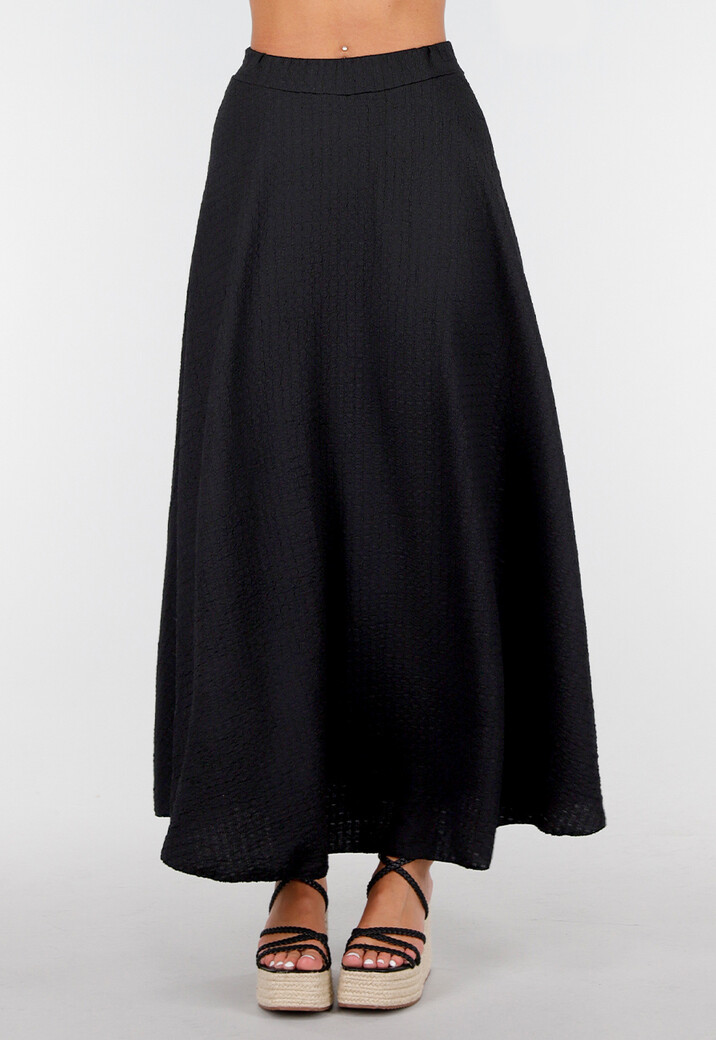 Zwarte Maxi Set met V-Hals en Stretch