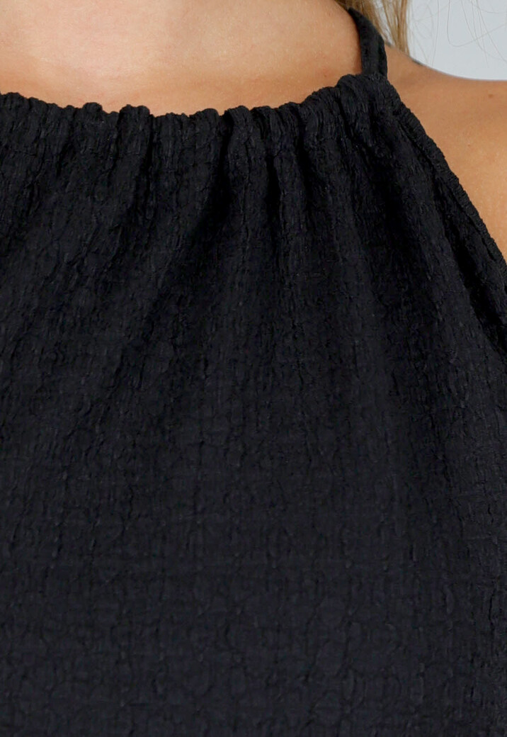 Zwarte Maxi Set met Hooggesloten Top en Stretch