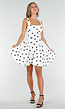 Witte Polkadot Jurk met Stretch en Ingewerkte Pads
