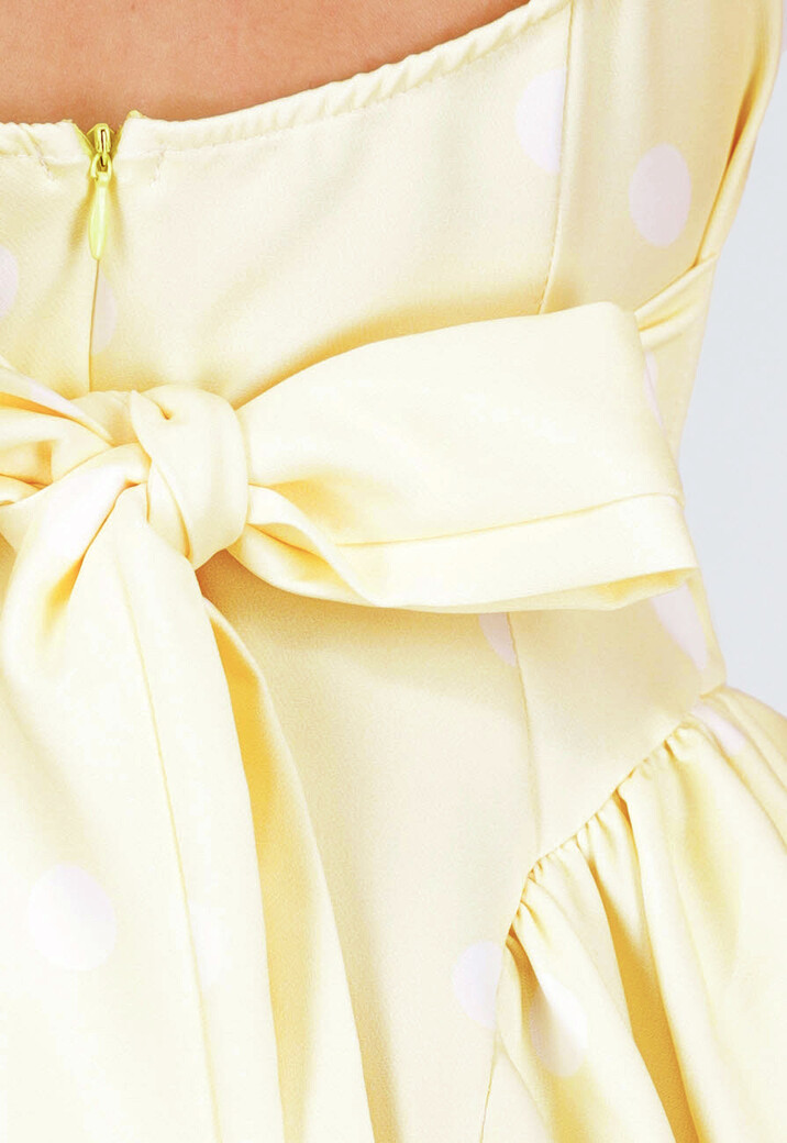 Butter Yellow Stippenjurk met Stretch en Ingewerkte Pads