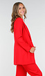 Rode Half Lange Blazer met Stretch