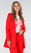 Rode Half Lange Blazer met Stretch