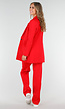 Rode Half Lange Blazer met Stretch