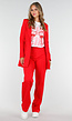 Rode Half Lange Blazer met Stretch