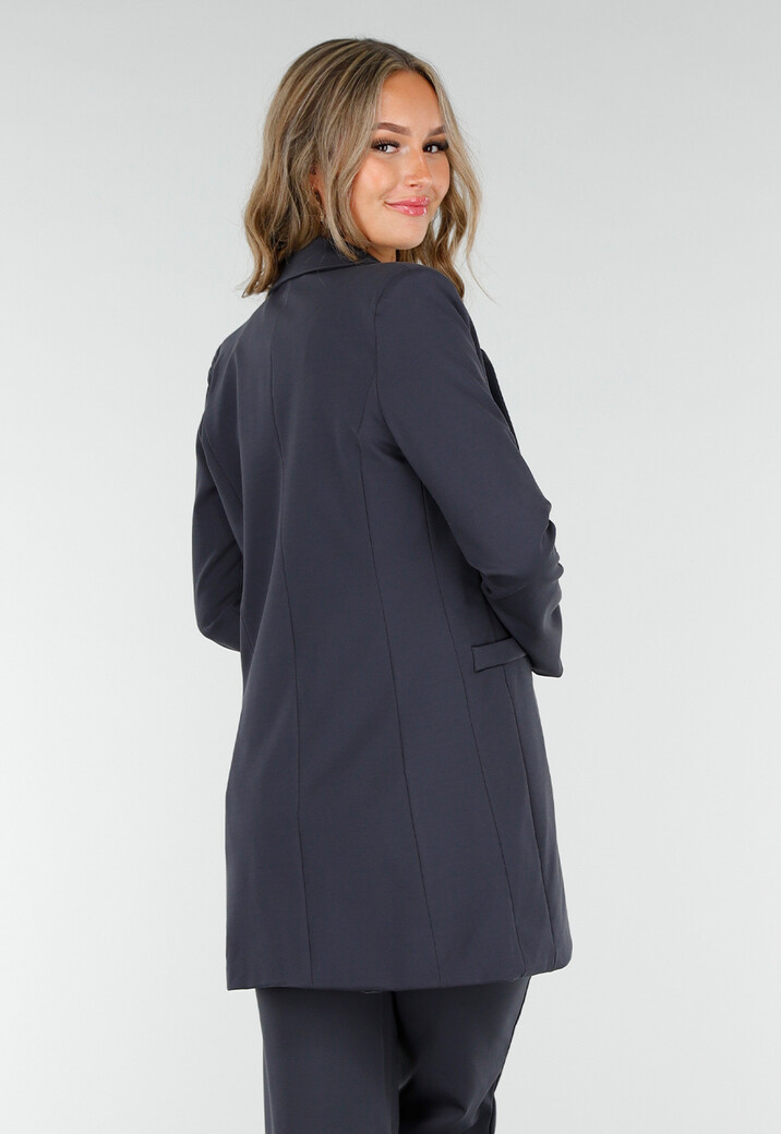 Antraciet Halflange Stretch Blazer
