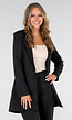 Zwarte Halflange Stretch Blazer