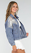 Blauw Denim Jasje met Glitter Details
