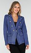 Donkerblauwe Jeans Blazer met Buttons