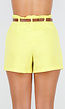 Butter Yellow Skort met Plooien en Tailleband met Riem