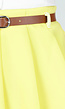 Butter Yellow Skort met Plooien en Tailleband met Riem