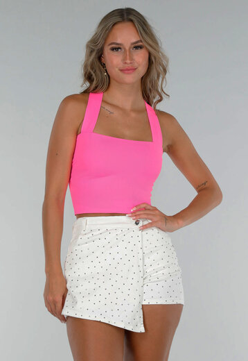 Neon Roze Top met Strappy Rug