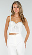 Witte Push Up Strass Bustier