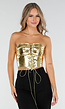 Metallic Gouden Korset Top