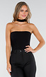 Zwarte Bodysuit met Vaste Choker