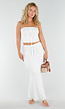 Wit Maxi 2-Piece Set met Stretch en Gehaakte Look