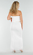 Wit Maxi 2-Piece Set met Stretch en Gehaakte Look