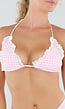 Roze Geruite Triangel Bikinitop met Crochet Detail