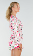 Witte Bloemen Playsuit met Lange Pofmouwen
