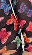 Zwarte Mesh Playsuit met Vlinderprint en Open Rug