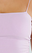 Lila Stretch Top met Pads en Spaghettibandjes