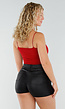 Rode Stretch Top met Pads en Spaghettibandjes