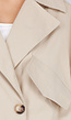 Korte Trench Coat in Beige met Pofmouwen en Knopen