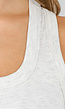 Lichtgrijze Rib Tanktop met Stretch en Brede Schouderband