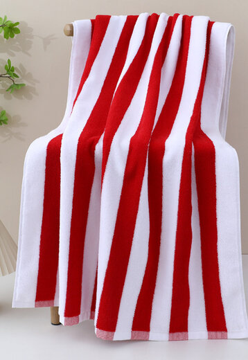 Rood-Witte Badstof Handdoek Retro