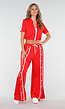 Rode Two-Piece Set met Vestje en Wijde Pijpen