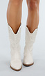 Beige Cowboylaarzen met Sierstiksels en Rits