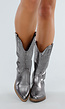 Zilverkleurige Cowboylaarzen met Metallic Look en Rits