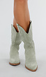 Groene Cowboylaarzen met Western Stiksel en Rits