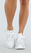Witte Sneakers met Glitters en Chunky Zool