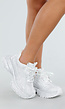 Witte Sneakers met Glitters en Chunky Zool