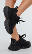 Zwarte Glitter Sneakers met Chunky Zool