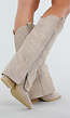 Beige Overlap Cowboylaarzen met Borduursel