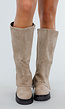 Khaki Hoge Laarzen met Chunky Zool en Suèdelook