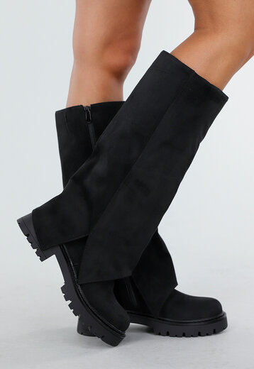 Zwarte Chunky Hoge Laarzen