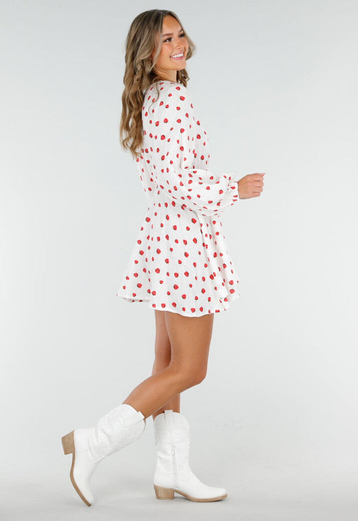 Witte Lederlook Cowboylaarzen met Hak