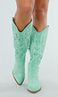 Mintgroene Suèdelook Cowboylaarzen