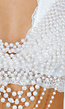 Witte Parelketting Bodychain met Haltersluiting