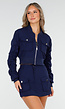 Navy Set met Cropped Bomberjasje en Skort met Zakken