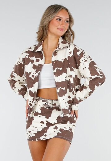 Koeienprint Denim Jasje