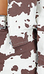 Wit-Bruin Cowprint Jasje met Rits en Elastische Zoom