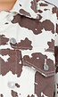 Wit-Bruin Denim Jasje met All-Over Cowprint